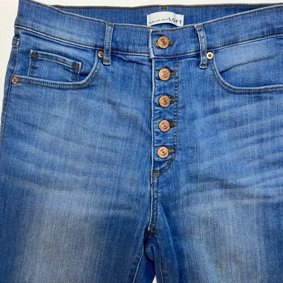 LOFT High Rise Blue Jeans - 28 - Picture 2 of 13